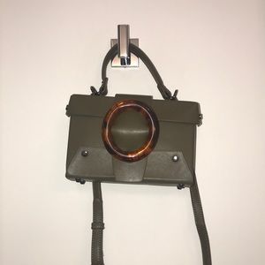 Free People Box Crossbody Purse in Olive color